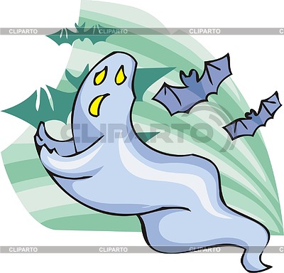 Ghost and bats | Stock Vector Graphics |ID 2007775