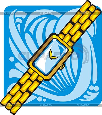 Наручные золотые часы | Векторный клипарт |ID 2004731