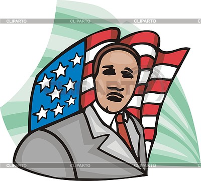 Политик на фоне флага США | Векторный клипарт |ID 2008232