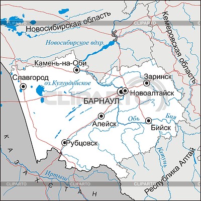 Карта Алтайского края | Векторный клипарт |ID 2007087
