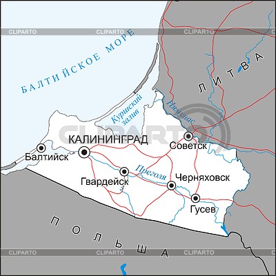 Карта Калининградской области | Векторный клипарт |ID 2006360
