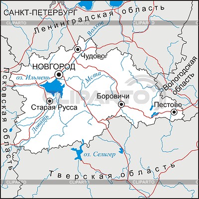 Карта Новгородской области | Векторный клипарт |ID 2005844