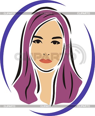 Женское лицо | Векторный клипарт |ID 2003606