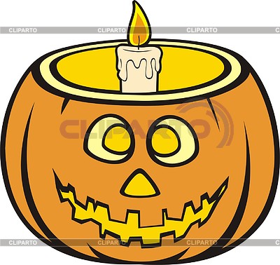 Pumpkin with candle inside | Stock Vector Graphics |ID 2009694