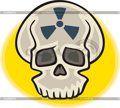 Радиоактивный череп | Векторный клипарт |ID 2014685