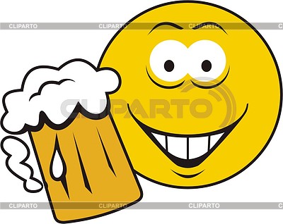 Smiley with beer | Stock Vector Graphics |ID 2009006