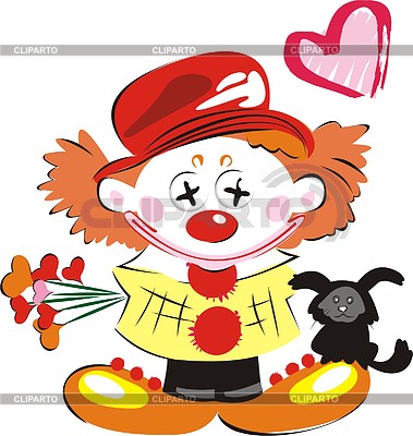 Влюбленный клоун | Векторный клипарт |ID 2006242