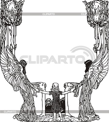 Angels art nouveau design | Stock Vector Graphics |ID 2026343