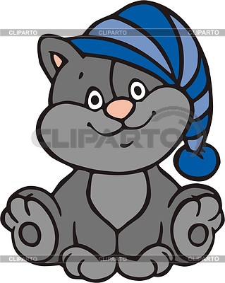 Котенок в шапочке | Векторный клипарт |ID 2003860