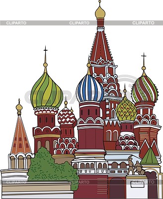 Moscú, la catedral de San Basilio | Ilustración vectorial de stock |ID 2007418