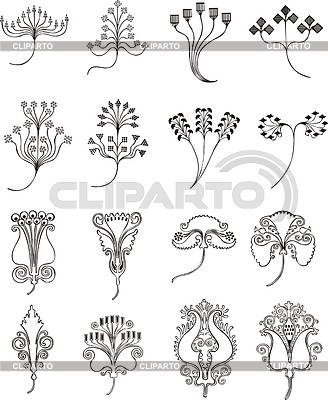 Art nouveau simple floral ornaments | Stock Vector Graphics |ID 2026468