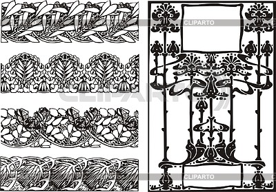 Art Nouveau Floral Patterns Stock Vector Graphics Cliparto