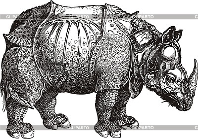 Носорог (гравюра Альбрехта Дюрера) | Векторный клипарт |ID 2018837