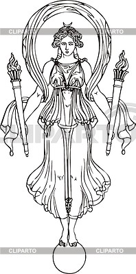 Античная женщина с факелами | Векторный клипарт |ID 2014440