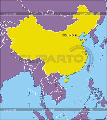 Карта Китая | Векторный клипарт |ID 2007062