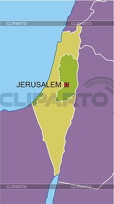 Карта Израиля и Палестины | Векторный клипарт |ID 2008149