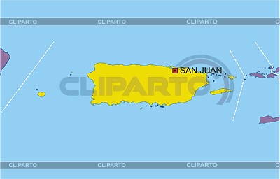 Карта Пуэрто-Рико | Векторный клипарт |ID 2007027