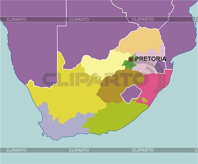 Карта ЮАР | Векторный клипарт |ID 2006421