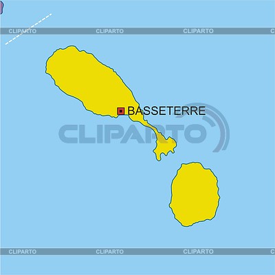 Карта Сент-Киттса и Невиса | Векторный клипарт |ID 2007016