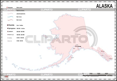 Карта Аляски | Векторный клипарт |ID 2010128