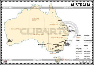 Карта Австралии | Векторный клипарт |ID 2010099