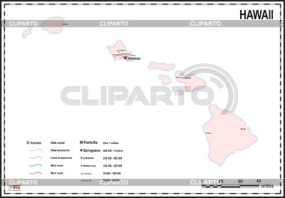 Карта Гавайев | Векторный клипарт |ID 2010120