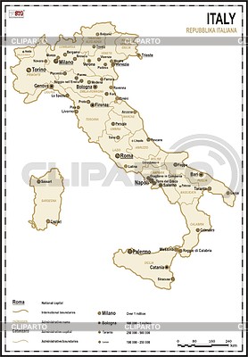 Карта Италии | Векторный клипарт |ID 2010105