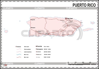 Карта Пуэрто-Рико | Векторный клипарт |ID 2010150