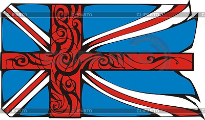 Тату с британским флагом | Векторный клипарт |ID 2018460