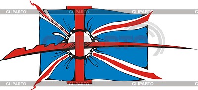 Тату с британским флагом | Векторный клипарт |ID 2018450