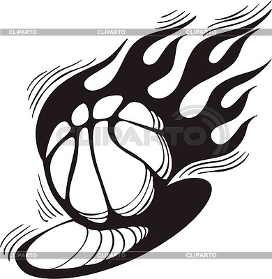 Флейм с  баскетбольным мячом | Векторный клипарт |ID 2020841