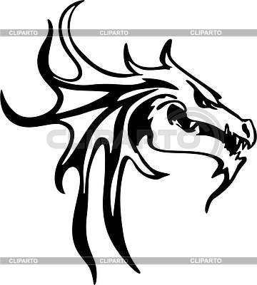 Dragon Head Tattoo Stencil