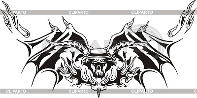 Симметричное тату бык | Векторный клипарт |ID 2017056