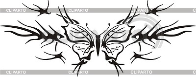 Симметричное тату бабочка | Векторный клипарт |ID 2017053
