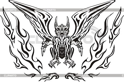 Symmetrical griffin flame | Stock Vector Graphics |ID 2017062