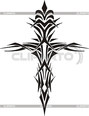 Tribal Cross Tattoo Stock Vector Graphics Cliparto