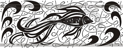 Орнамент с рыбой | Векторный клипарт |ID 2003997