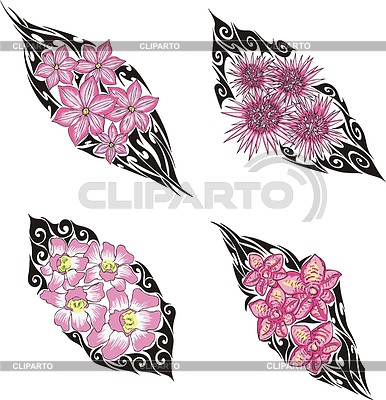 Flower tattoos | Stock Photos and Vektor EPS Clipart | CLIPARTO / 2