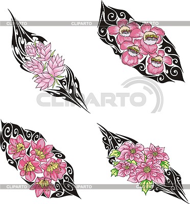 Flower tattoos | Stock Photos and Vektor EPS Clipart | CLIPARTO / 2