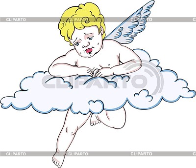 Ангелочек на облаке | Векторный клипарт |ID 2025350