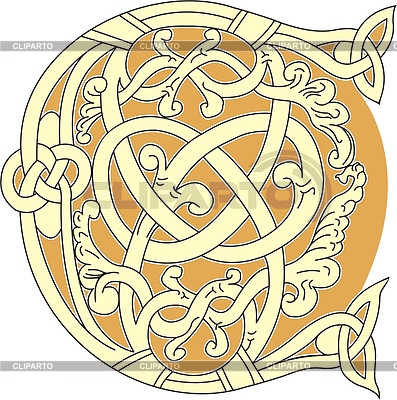Кельтская буквица C | Векторный клипарт |ID 2019937