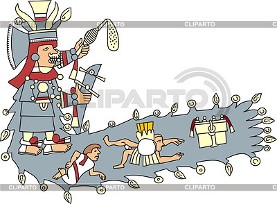 Чальчиутликуэ - ацтекская богиня вод и рек | Векторный клипарт |ID 2025456