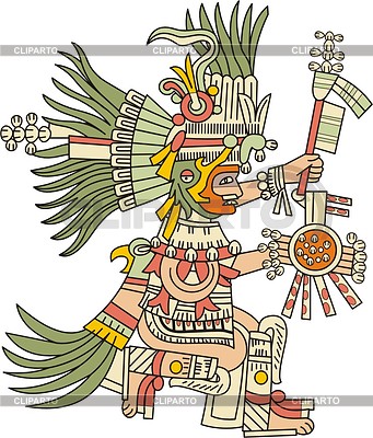 Aztec god Huitzilopochtli | Stock Vector Graphics | CLIPARTO