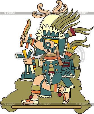 Тлалок - ацтекский бог дождя | Векторный клипарт |ID 2025449