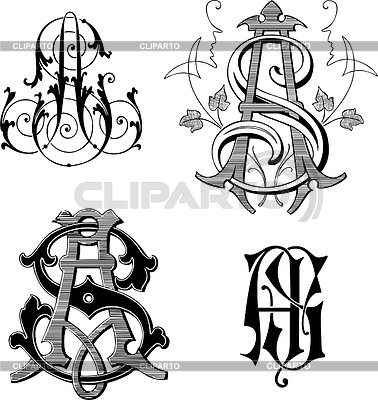 Monogramas AS | Ilustración vectorial de stock |ID 2025820