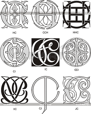 Monograms CH - CJ | Stock Vector Graphics |ID 2026864