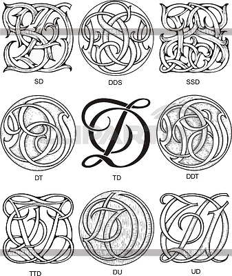 Вензели DS - DU | Векторный клипарт |ID 2026877