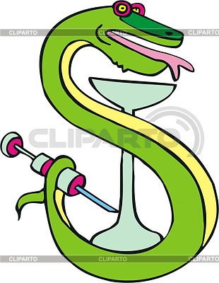 Медицинская змея с шприцем | Векторный клипарт |ID 2020100