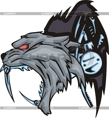 Cyborg wolf tattoo | Stock Vector Graphics |ID 2021053