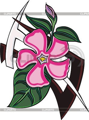 Tatuaje de la flor | Ilustración vectorial de stock |ID 2019833